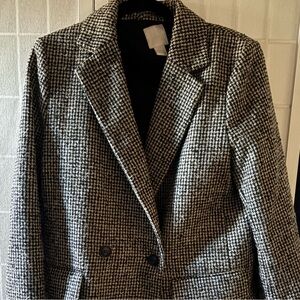 HnM Black and White Houndstooth Jacket